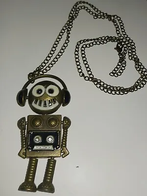 Steampunk Pendant   Funky D.J. Robot   Large Pendant   Necklace Vintage Rare • $35