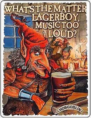 HOBGOBLIN LAGERBOY Lager Beer Vintage Man Cave Kitchen Shed Pub Bar Metal Sign • £4.99