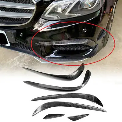 For Mercedes-Benz E-Class W212 14-16 Carbon Fiber Front Bumper Splitter Fins Lip • $169.99