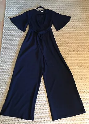 Tussah Navy Blue Wide Leg Jumpsuit Size 14 • $35