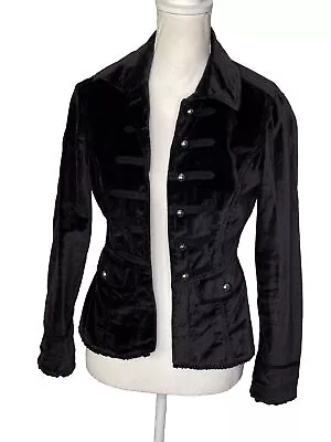 White House Black Market Women’s Velvet Military Blazer Jacket Black Size 0 • $22.99