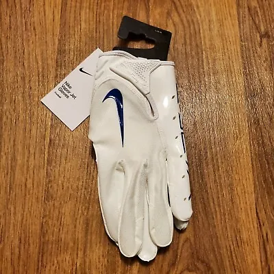 Nike Vapor Jet 7.0 Football Gloves Men Large White Blue NCAA • $49.88