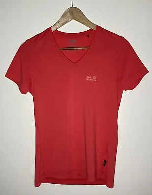 JACK WOLFSKIN Coral V Neck T-shirt  Top Tee Women’s Size 8/10 • £12.99