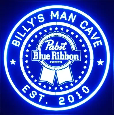 Custom Pabst Blue Ribbon Beer LED Sign Personalized Home Bar 12x12 Non Neon • $65