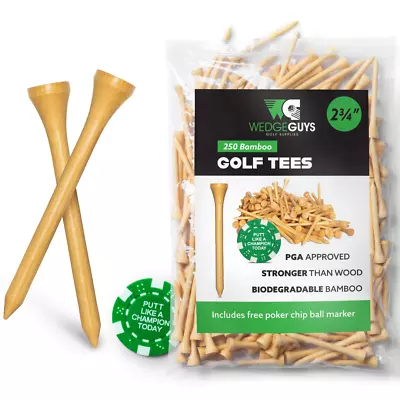 Bamboo Golf Tees Bulk - Choose Size - Choose Quantity • $11.99