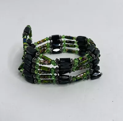 Hematite Multicolored Magnetic Cloisonne Beaded Wrap Around Bracelet Jewelry • $14.99