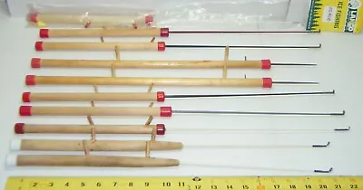 10 Vintage Ice Fishing Rods - 2 With Ice Picks • $78.20