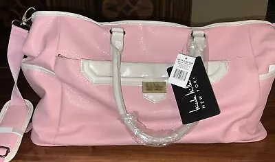 Nicole Miller New York Marisol Collection Salmon/Cream Large Tote Bag Purse • $22