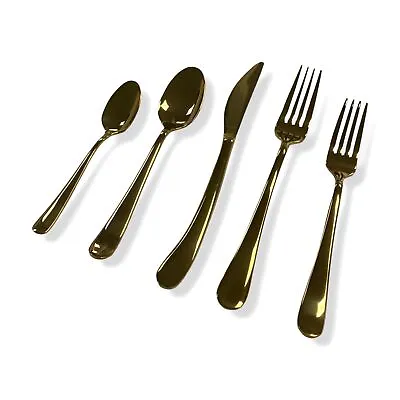 $260 Vietri Gold Settimocielo Five-Piece Place Setting Flatware Set • $83.18