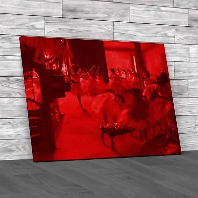 Dance Class By Edgar Degas Paris Opera House Red Canvas Print Large Picture • £21.95