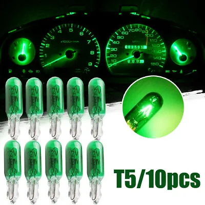 10x Green T5 Car Parts Dashboard Light Panel Gauge Halogen Lamp Bulb Accessories • $3.29