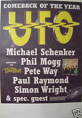 Ufo Concert Tour Poster 1995 Walk On Water Phil Mogg Michael Schenker  • $39.95