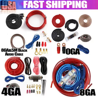 8/4/0 Gauge Complete Car Amplifier Installation Wiring Kit Amp Cables USA • $13.49