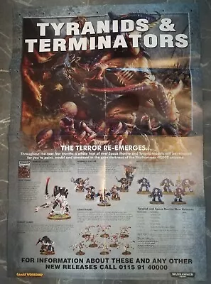 Games Workshop Poster Lustria High Elves Tyranids & Terminators Double Sided • £6.15