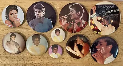 Vintage Lot Of 10 Different Michael Jackson Pinback Buttons - Pop Music • $14.95