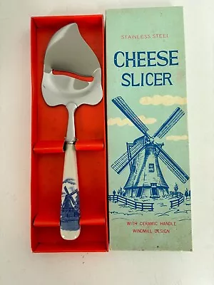 Windmill Design Ceramic & Stainless Cheese Slicer VINTAGE In Box Never Used • $12