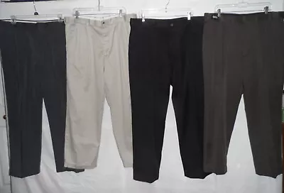 40x30 Black Gray Beige Comfort Expandable Stretched Waist Men Dress Casual Pants • $15.90