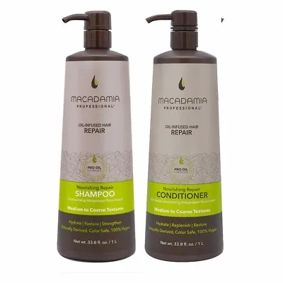 Macadamia Nourishing Repair Shampoo & Conditioner 1L Medium To Coarse Twin Pack • £45