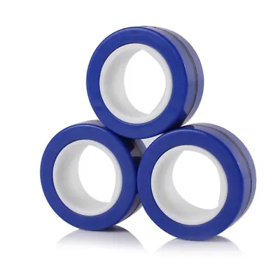 Finger Magnetic Ring Magical Spinner Bracelet Fidget Toy Pack 3(blue) • $7.49