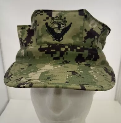 US Navy Working Type III Woodland Uniform Hat Utility 8 Point Cap Cover 7 1/2 • $14.99