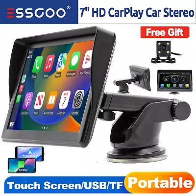 $86.95 • Buy 7  Portable Wireless Apple Carplay Android Auto Car Stereo Radio Bluetooth + CAM