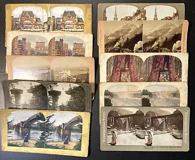 Lot Of 10 Stereoview Cards Various Topics #3 • $20