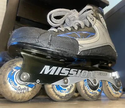 Mission RMX Vibe-2 Hockey Inline Skates Roller Blades Black Silver Men Size 9D • $10