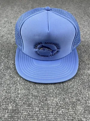 Vintage Trucker Hat Snapback Cap Mesh Blue USA Made Fish Fishing Team Marlin 90s • $7