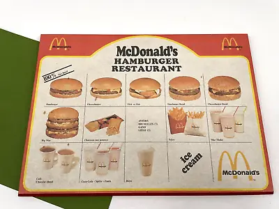 Vintage 1982 McDonald's Hanburger Restaurant Wood Menu Wall Plaque French • $59.95