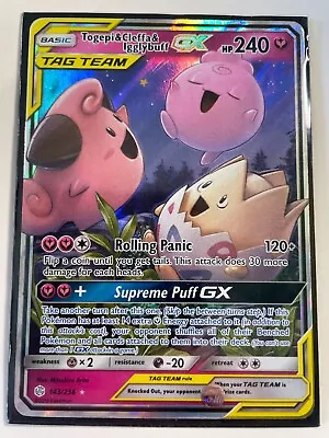 Pokemom TCG - Togepi & Cleffa & Igglybuff GX - 143/236 Ultra Rare Cosmic Eclipse • $20