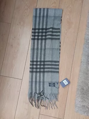 Grey Check Ballantrae Edinburgh Lambswool Scarf BNWT • £10