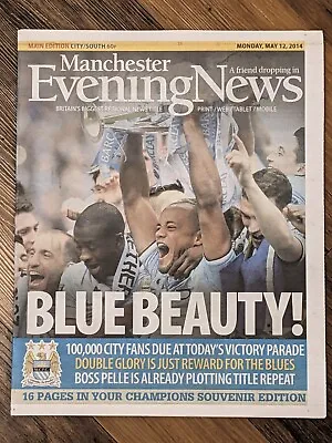 Manchester Evening News - Manchester City Souvenir Edition - 12th May 2014 MCFC • £12.99