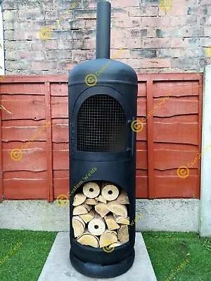 Large Gas Bottle Log Wood Burner With Log Store Patio Heater/ Garden Heater 47kg • £260