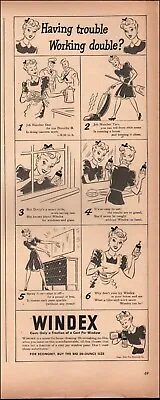 1943 Vintage Ad Windex Window Cleaner Art Cartoon Dresser Mirror   11/08/23 • $8