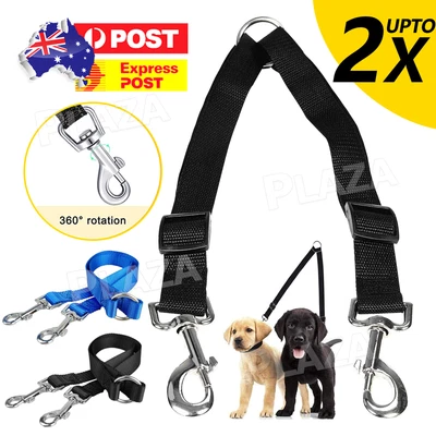 $5.45 • Buy 1/2x Two Way Double Dog Leash Lead Walk 2Dogs With One Lead Coupler NYLON Seller