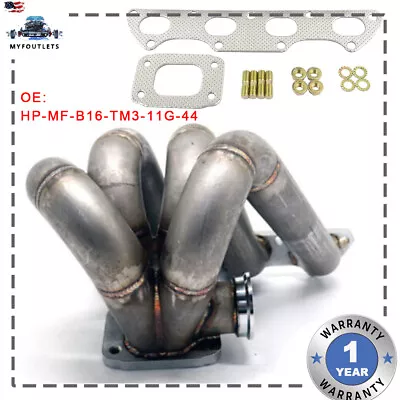 FOR HONDA CIVIC B16 B18 HP SERIES EQUAL LENGTH T3 TURBO MANIFOLD W/ Gasket Kit  • $155.99