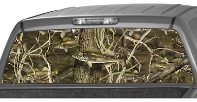 $59 • Buy Walleye Fish Camo Fishing Rear Window Graphic Decal Tint Sticker Truck RW2_003
