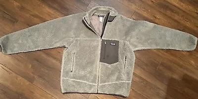 Vintage Patagonia Jacket Mens L Gray Fleece Deep Pile Sherpa • $75