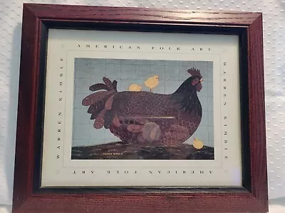 Vintage Warren Kimble Framed Folk Art - Set Of 2 - Hens And Chicks • $25