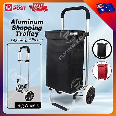 Aluminium Shopping Trolley Cart Grocery Foldable Luggage Wheels Basket Bags • $159.99