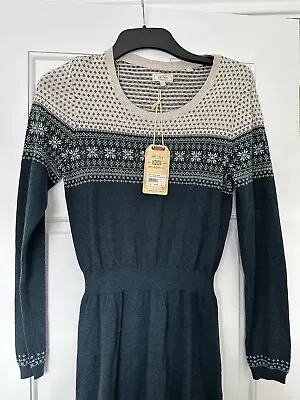 £19.99 • Buy Fat Face - Dark Blue/oatmeal Fairisle Jumper Dress - Uk8 New With Tags