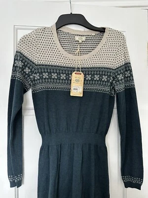 £19.99 • Buy Fat Face - Dark Blue/oatmeal Fairisle Jumper Dress - Uk8 New With Tags