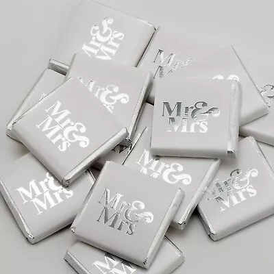 Mr & Mrs Silver Chocolate 100 Neapolitans For Party Table Sweets Wedding Events • £25.99