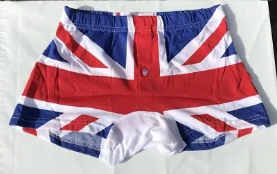 Mens 1 Pair Boxer Shorts In Union Jack Pattern Sizes S.M.L • £6.99