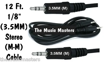 12' Ft 3.5MM (1/8 ) M-M Audio Cable Patch Wire Headphone Outputs To Aux Inputs • $8.19