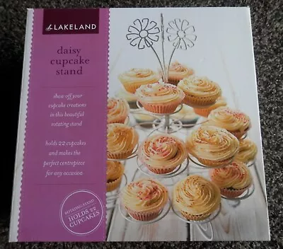 Lakeland Daisy Cupcake Stand Boxed Rotating & Holds 22 Cupcakes BNIB • £6.49