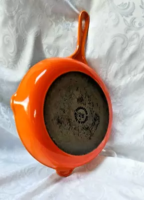 £19.99 • Buy Cast Iron Cousances / Le Creuset Volcanic Orange Frying, Skillet, Saute Pan 26cm