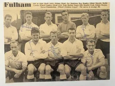 £10 • Buy Fulham 1950s Original Players Signed Autographs Football Team Sheet