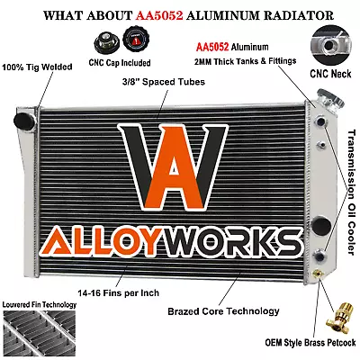 4 Row Aluminum Radiator For 1984-1990 Chevy Corvette S10 Truck L4 V6 V8 1989 • $199