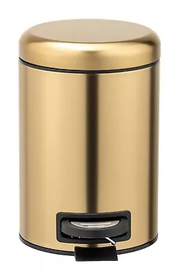 Wenko Leman Cosmetic Pedal Bin Matte Gold 3 L – Cosmetic Bin Rubbish Bin... • £17.19